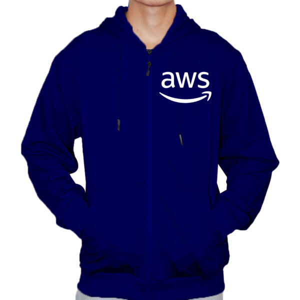 AWS Logo - 100% Polycotton Hoodie Jacket with Zipper Thumbnail